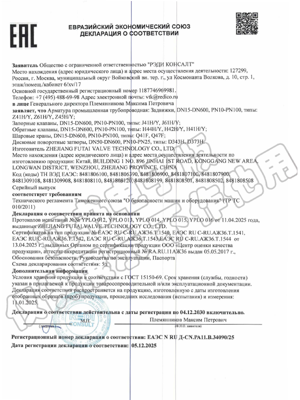 Сертификат API 6D